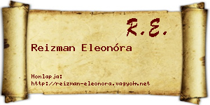 Reizman Eleonóra névjegykártya